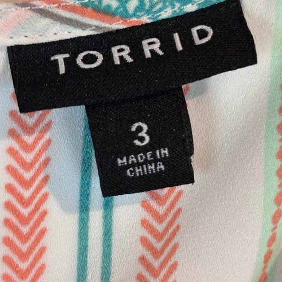 Torrid Plus Size 3 (3X/22-24) Striped Button-Back Blouse – Short Sleeve - Picture 2 of 13